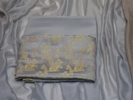 Grey Pure Crepe Brocade Unstitched Suits (211M)