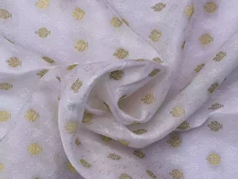 Dyeable Pure Zari Brocade Floral Fabric for Wedding Dress (1000)