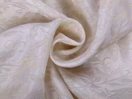 Dyeable Pure Zari Brocade Floral Fabric for Wedding Dress (AUH4)