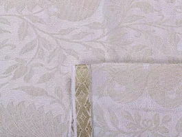 Dyeable Pure Zari Brocade Floral Fabric for Wedding Dress (AUH4)