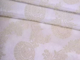 Dyeable Pure Zari Brocade Floral Fabric for Wedding Dress (SDH1)