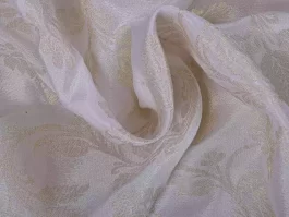 Dyeable Pure Zari Brocade Floral Fabric for Wedding Dress (SDH4)