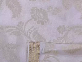 Dyeable Pure Zari Brocade Floral Fabric for Wedding Dress (SDH4)