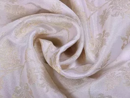 Dyeable Pure Zari Brocade Floral Fabric for Wedding Dress (SDH7)