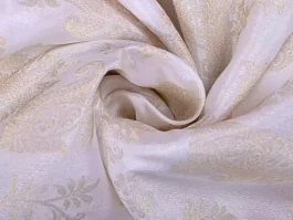 Dyeable Pure Zari Brocade Floral paisley Fabric for Wedding Dress (SDH6)