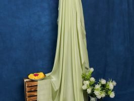 Mill Dyed Dusty Pistachio  Viscose Crepe Fabric