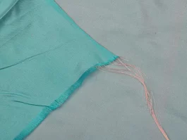 Yarn Dyed Aqua by Pink Gabardine Silk Fabric