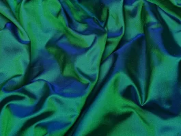 Yarn Dyed Royal Shot Pine Green Gabardine Silk Fabric