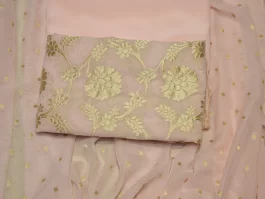 Pink Platinum Zari Royal Georgette Unstitched Suits
