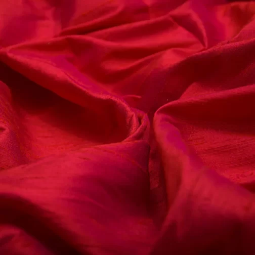 Red Raw Silk Fabric