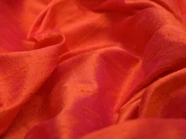 Rani Shot Orange Yarn Dyed Indian Raw Silk (100 gm)