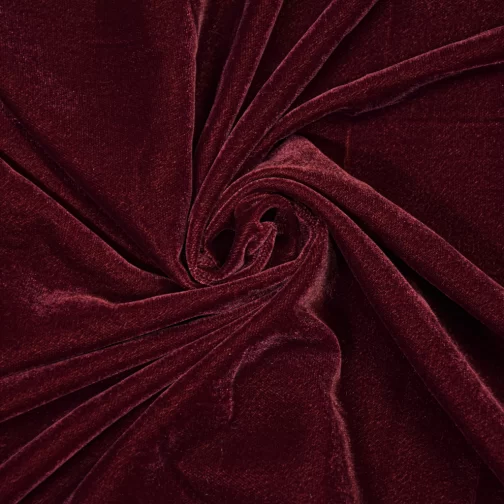 Dark Burgundy Silk Velvet Fabric