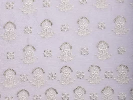 Palazzo & Sharara Fabric – Dyeable Natural Chinon Chiffon Embroidery