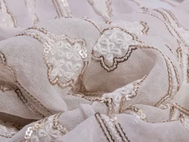 Sharara Suit Fabric – Dyeable Viscose GGT Embroidery With Sequence