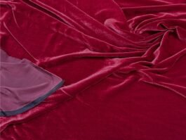 Dyed Black shot Rasberry Pure Silk Velvet for Bridal Gowns / Lehangas Outfits