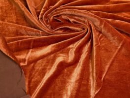 Dyed Champagne Shot Rust Pure Silk Velvet for Bridal Gowns / Lehangas Outfits