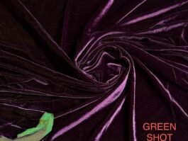 Dyed Green shot Purple Pure Silk Velvet for Bridal Gowns / Lehangas Outfits