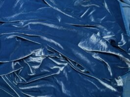 Dyed Ice Blue Pure Silk Velvet Fabric